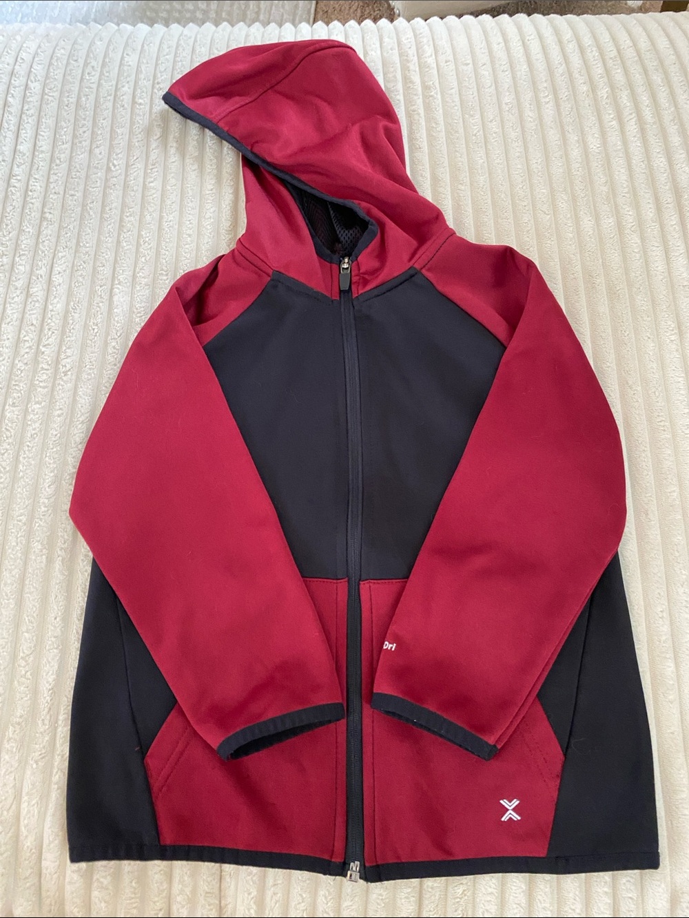 Xersion Maroon & Black Hooded Zip Jacket